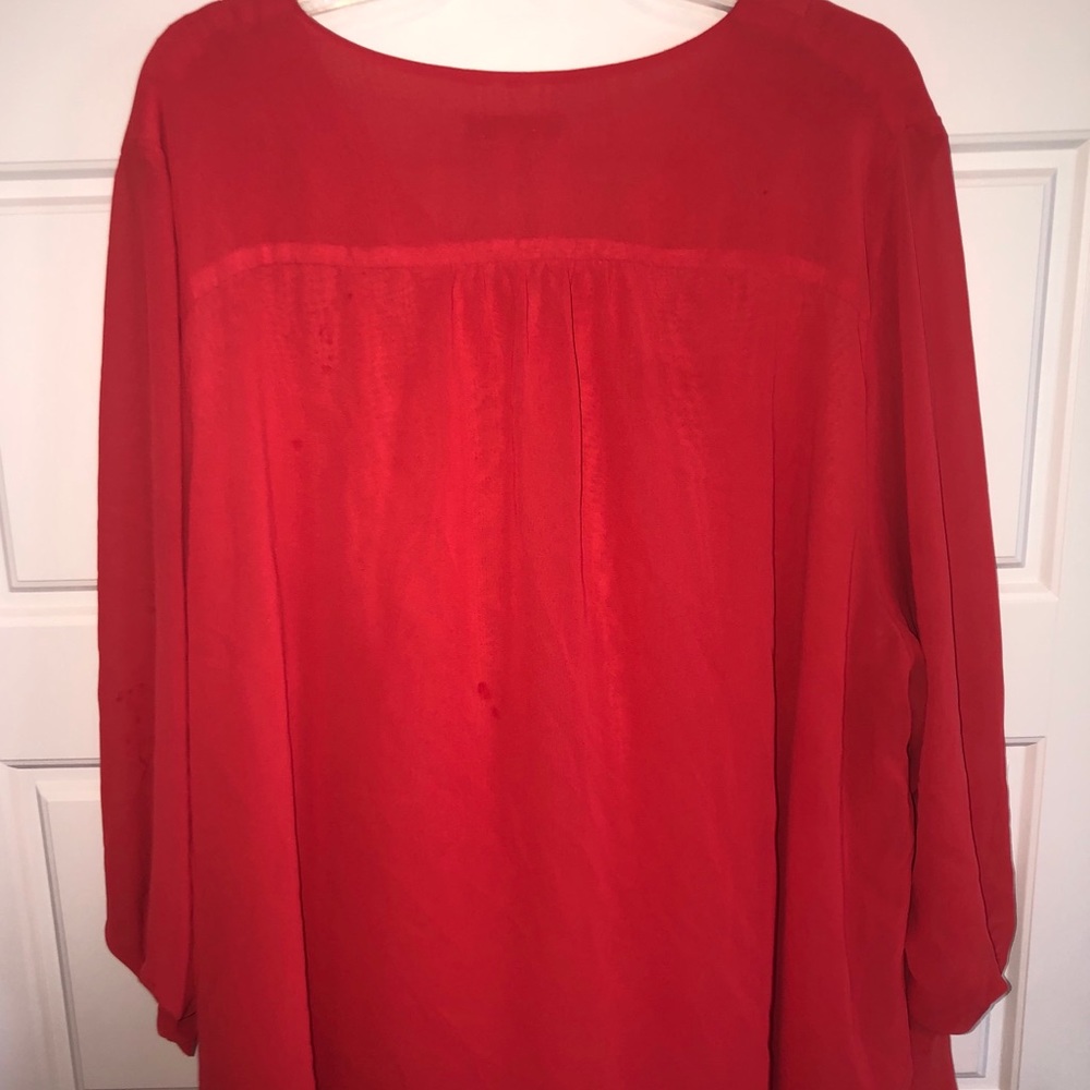 flowy coral pink blouse